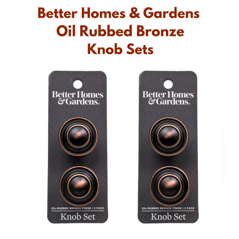Better Homes & Gardens 1-5/16" (33mm) Turned Knob, Oil Rubbed Bronze, 2x 2 Packs